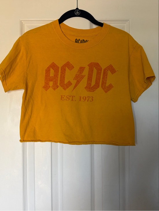 AC/DC Tops - AC/DC Women's Yellow Graphic Tee with EST. 1973 Print Size XS